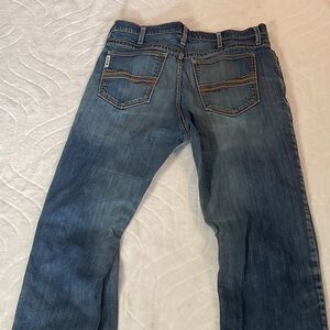 Cinch Men's Medium Blue Straight-Leg distressed Jeans